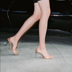 Zara Vinyl Heel Sandals